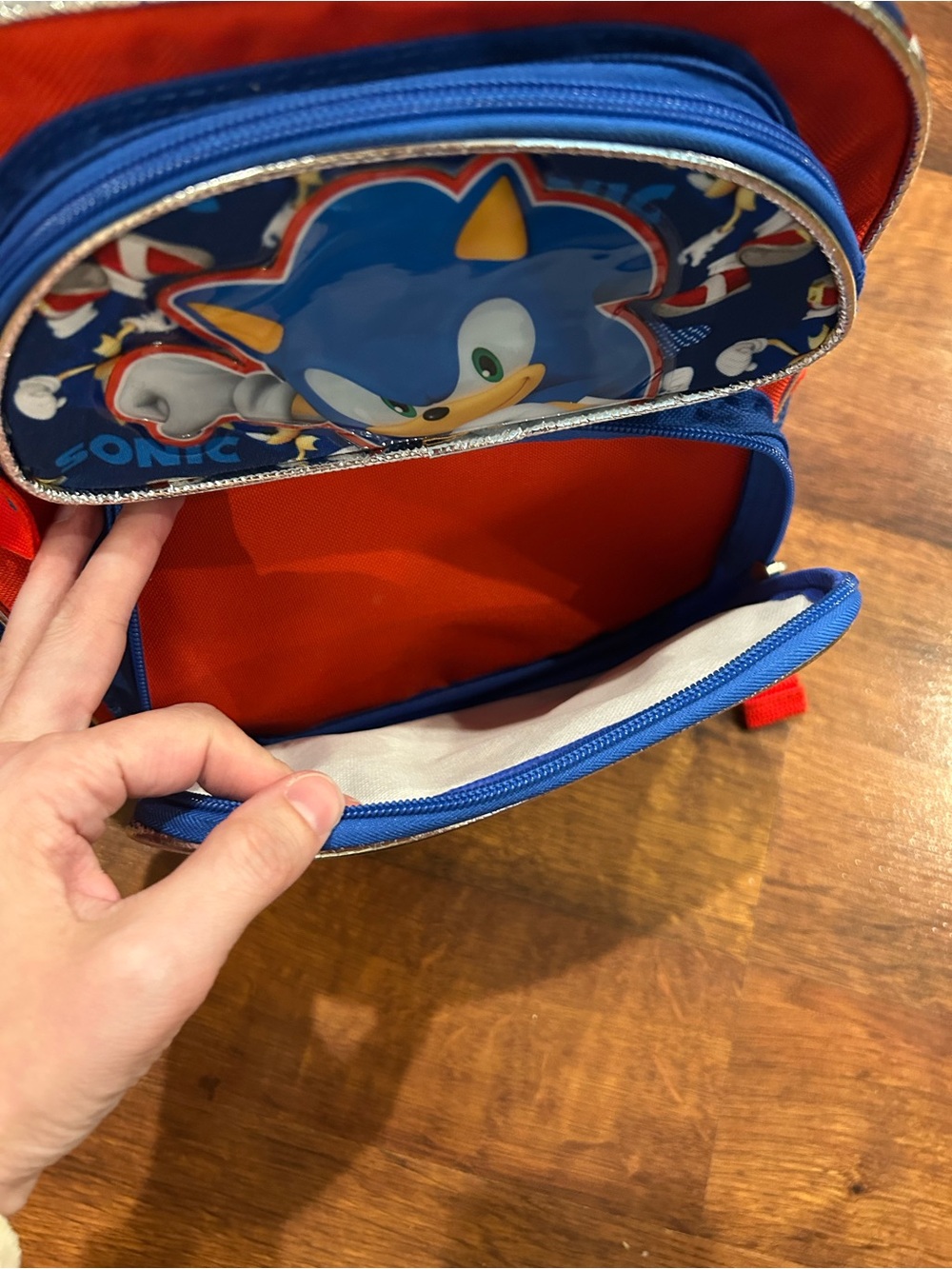 Sonic The Hedgehog Small Backpack 3-D Images Shadow Knuckles Tails 13” Preschool - Picture 6 of 7